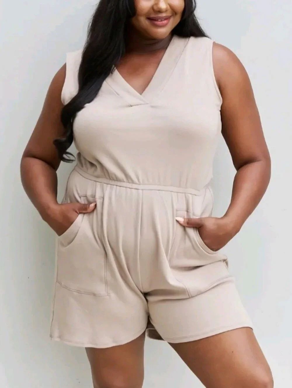 New Zenana forever yours full v neck sleeves Romper size 3X